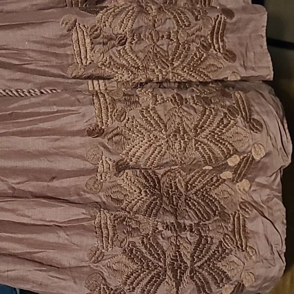 Banana republic embroidered empire waist dress sz 2 - Picture 3 of 8